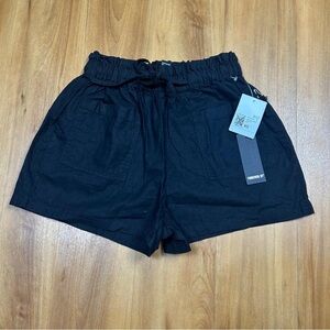 Forever 21 Women’s High Waist Black Shorts Linen and Cotton Size XS